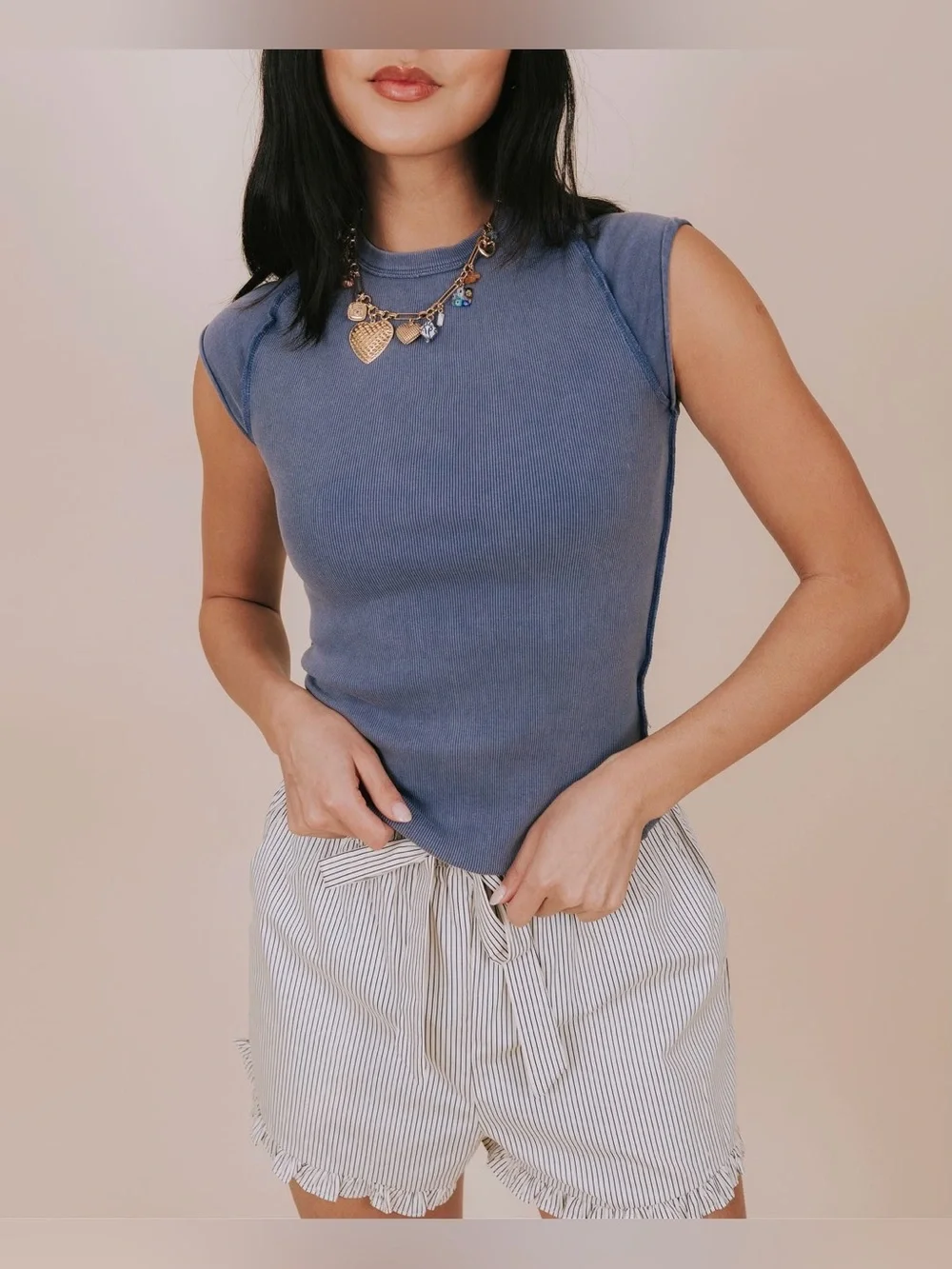 NWOT Free People We The Free Ever Had Tee - vintage indigo blue - Small